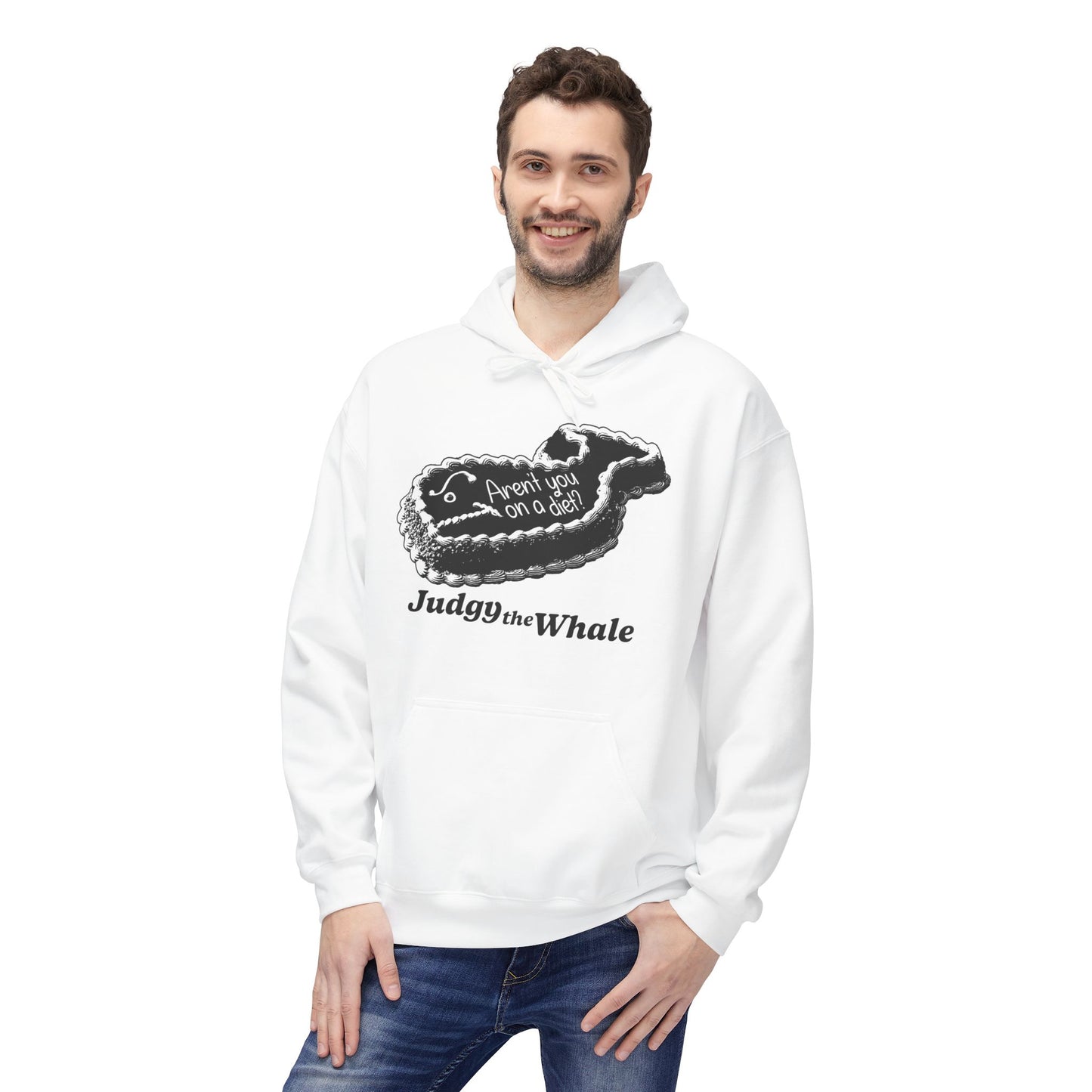 Judgy the Whale pullover hoodie