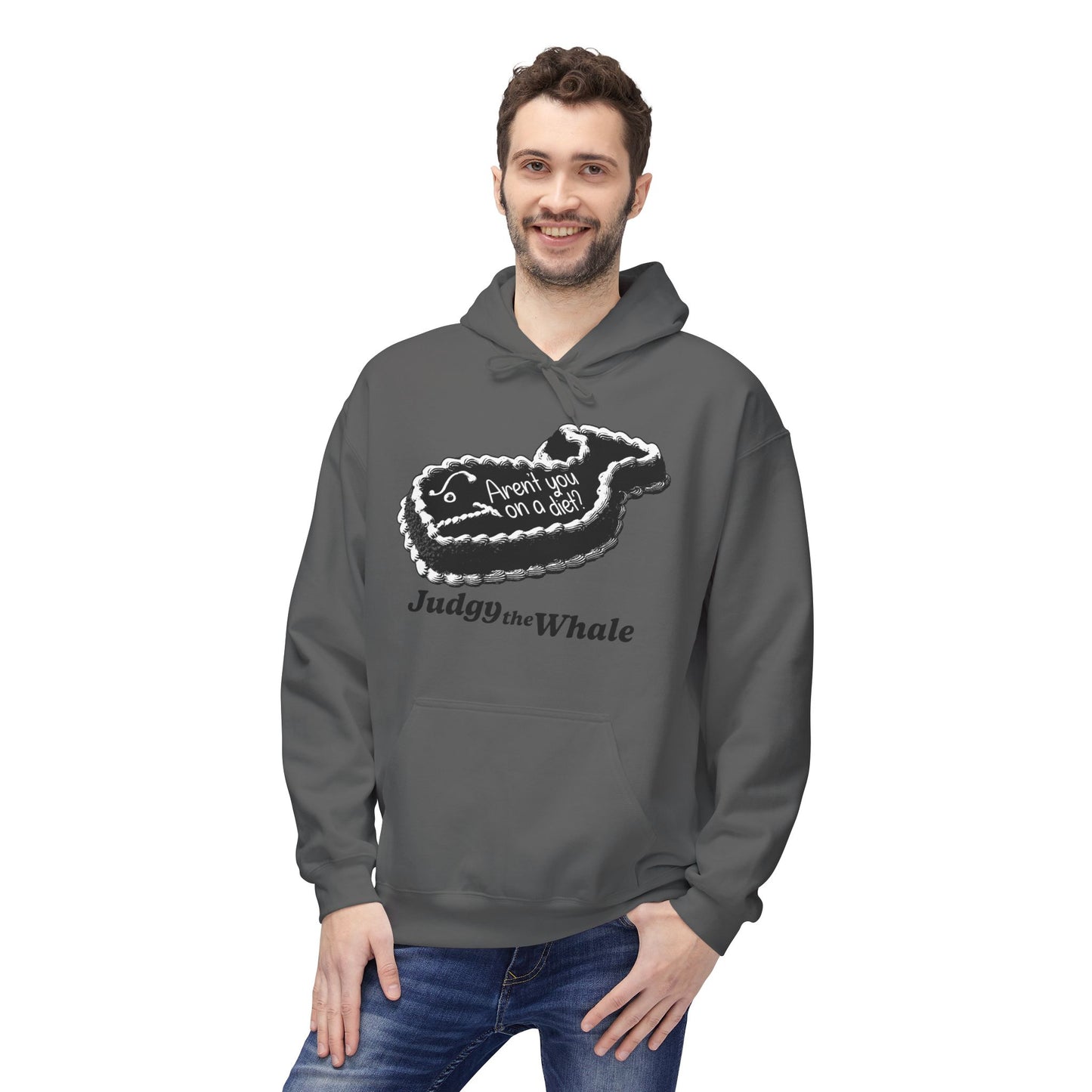 Judgy the Whale pullover hoodie