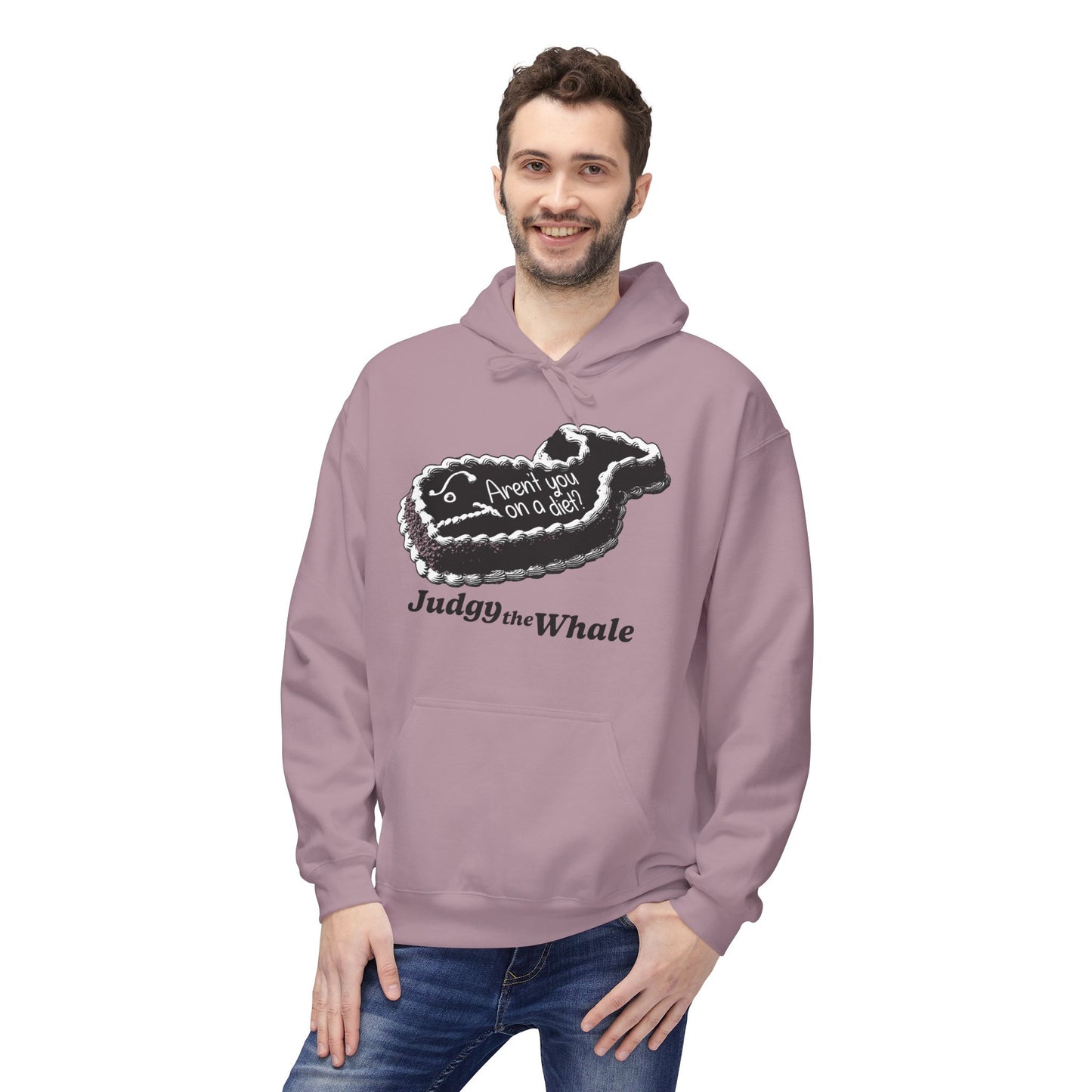 Judgy the Whale pullover hoodie