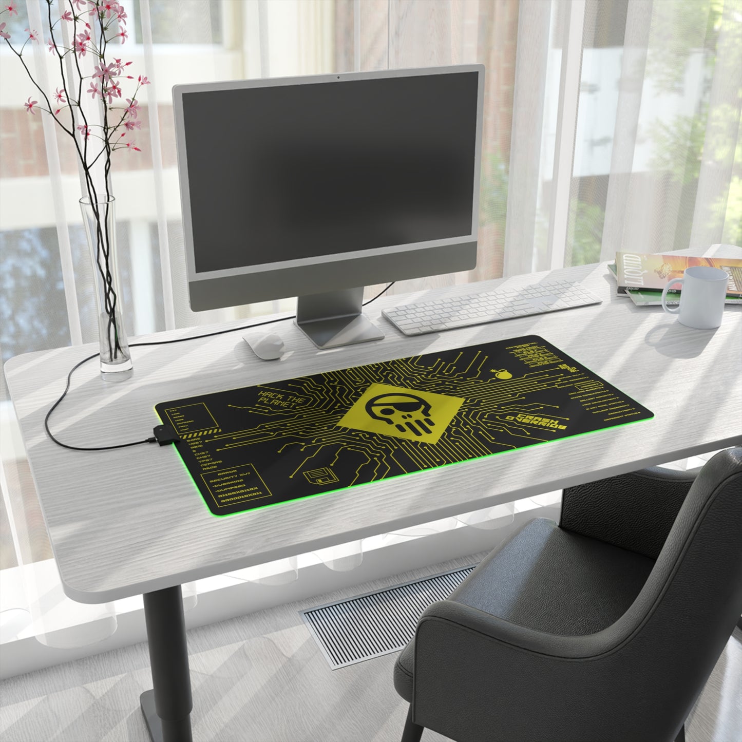 Hack the Planet LED desk mat