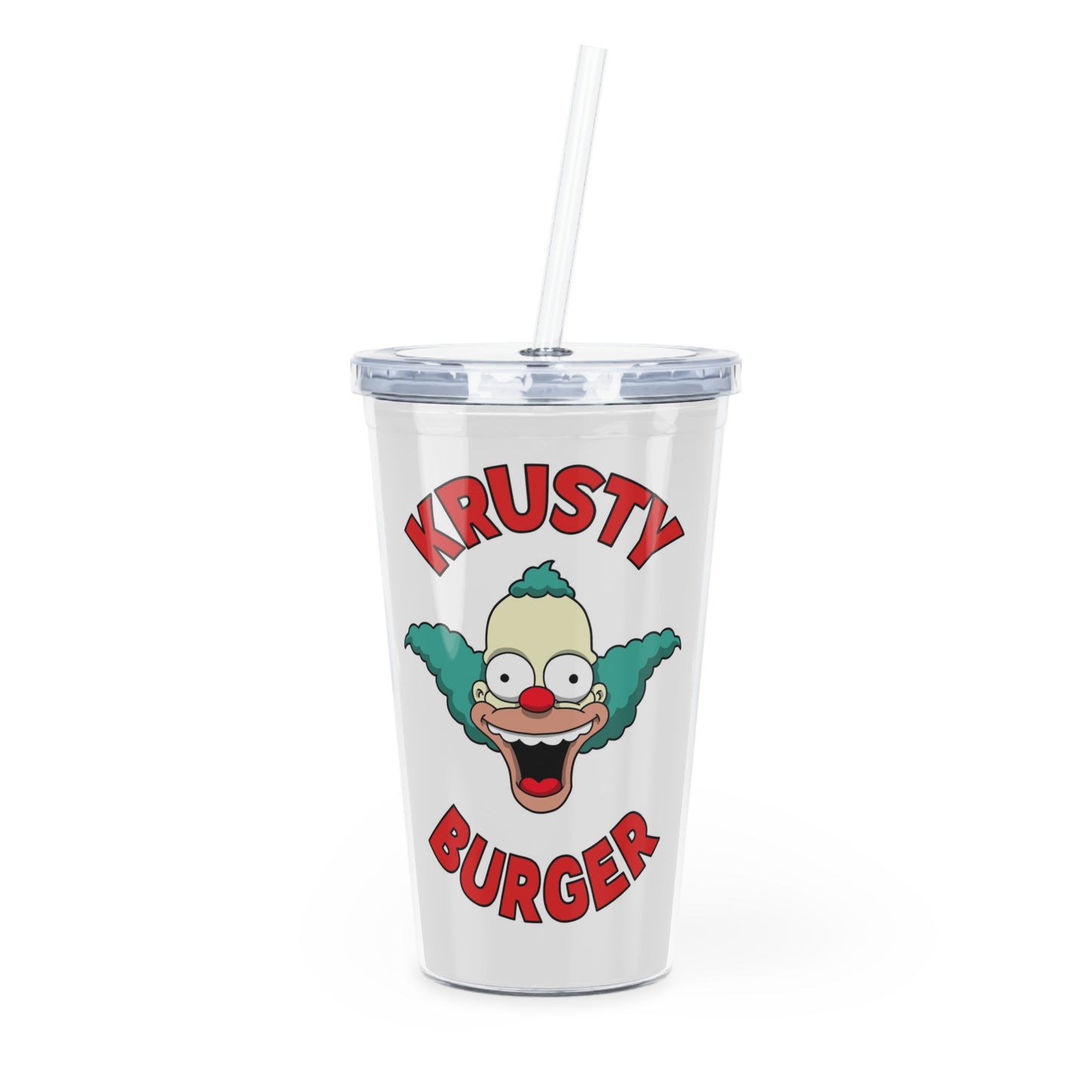 Krusty Drink plastic tumbler w/ straw