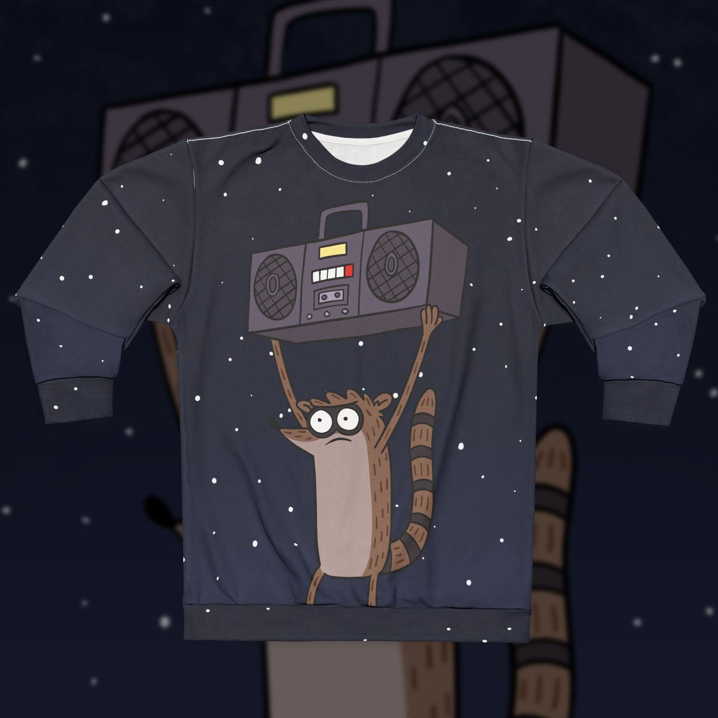 Rigby Boombox All-over print crewneck sweatshirt