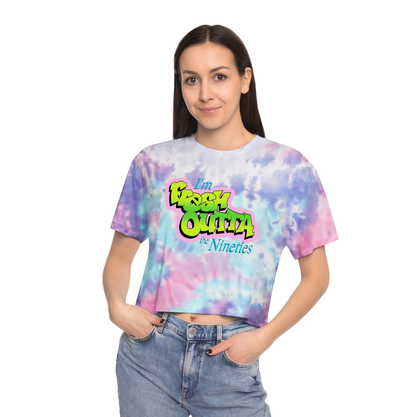 Fresh Outta the Nineties tie-dye crop t-shirt