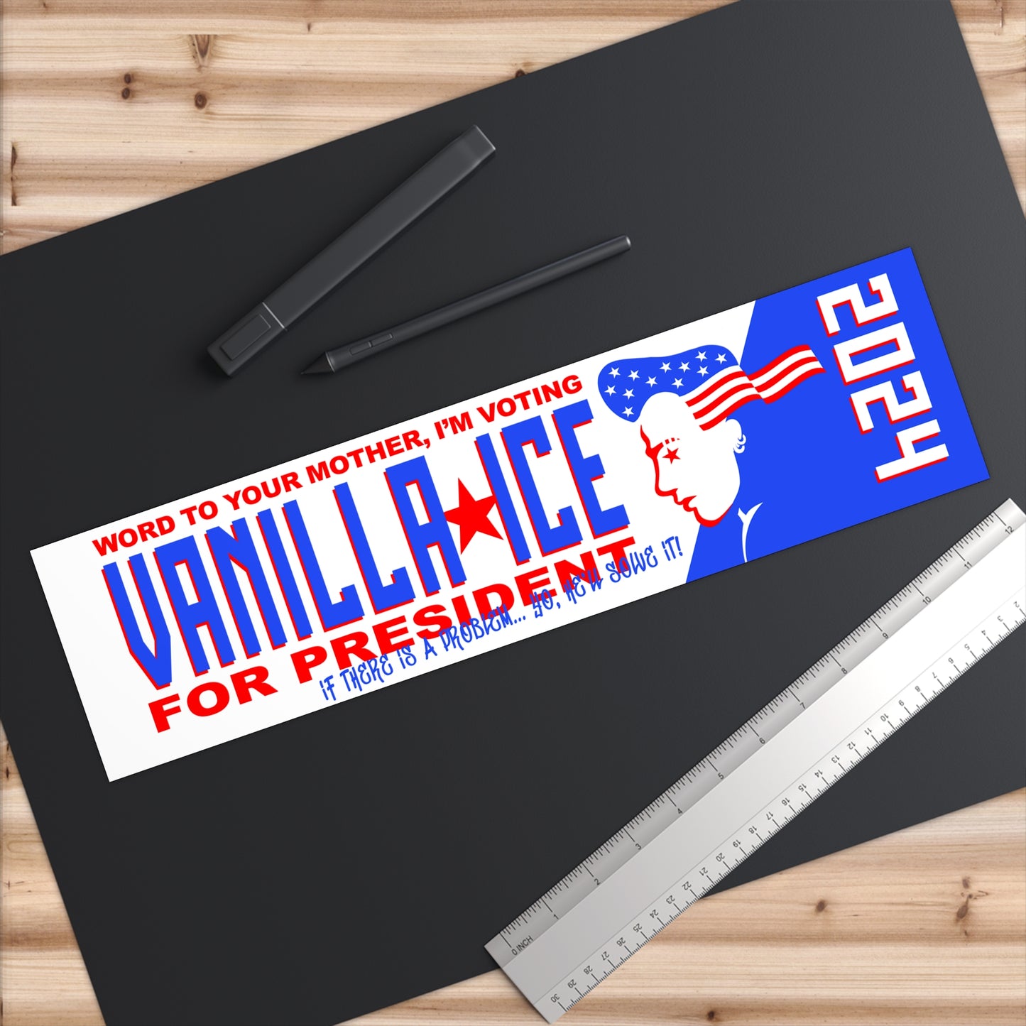 Vanilla Ice For Prez bumper sticker