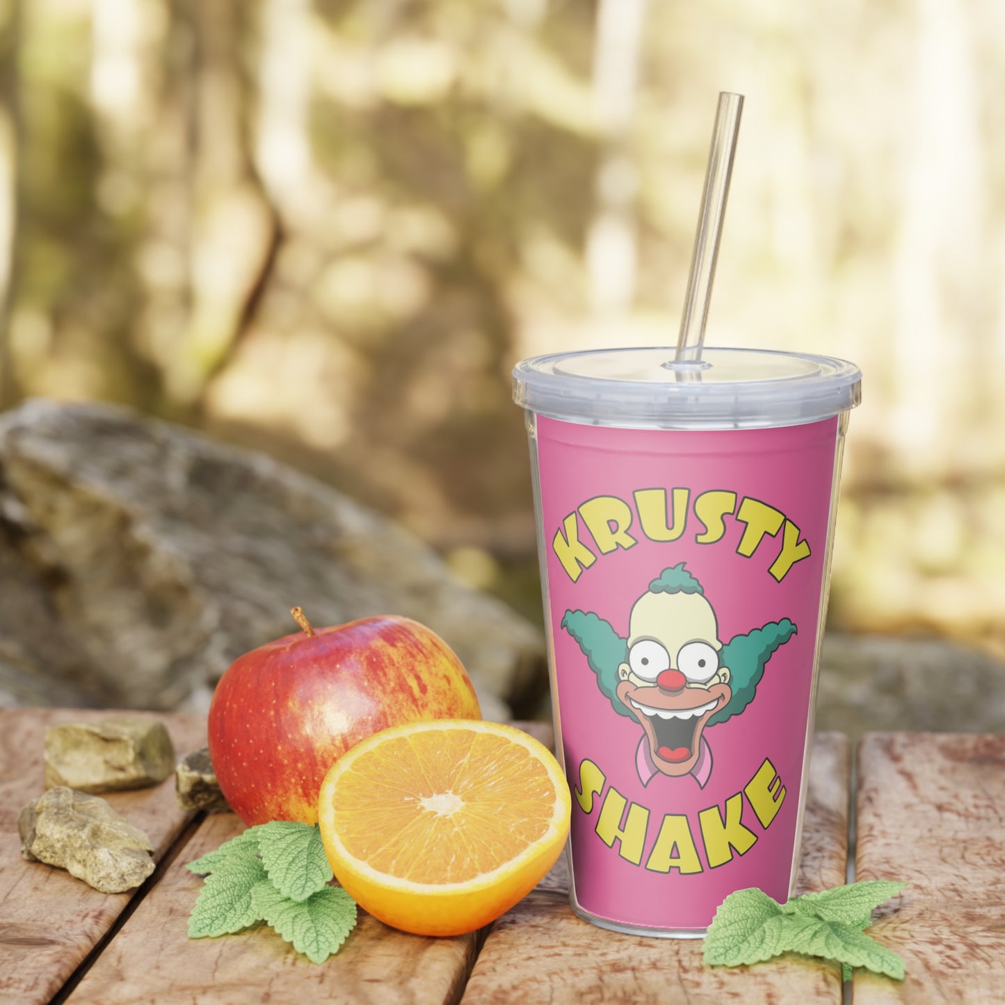 Krusty Shake plastic tumbler w/ straw