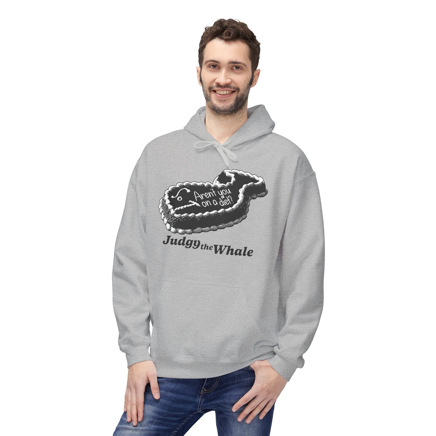 Judgy the Whale pullover hoodie