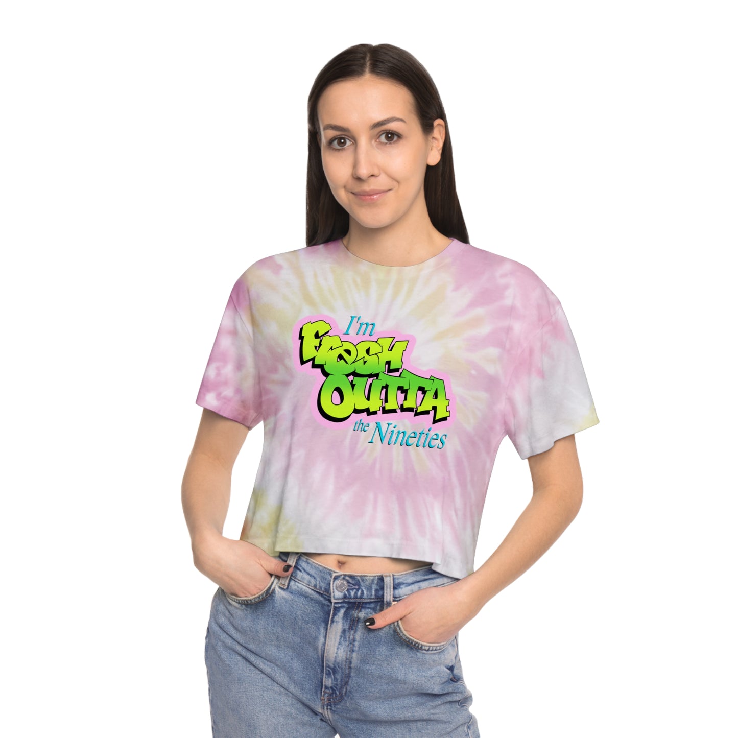 Fresh Outta the Nineties tie-dye crop t-shirt