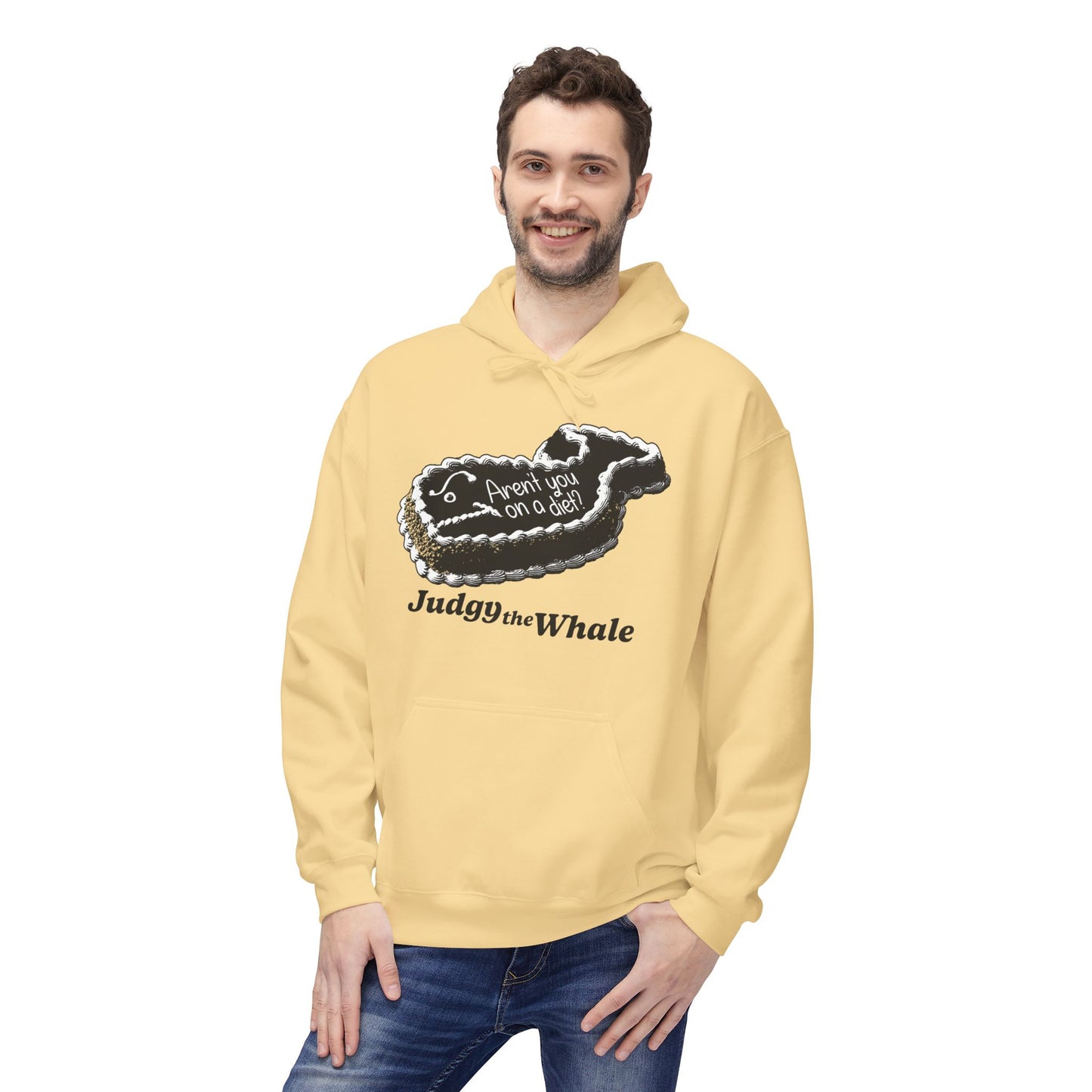 Judgy the Whale pullover hoodie