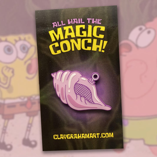 All Hail the Magic Conch 1.75" soft enamel pin