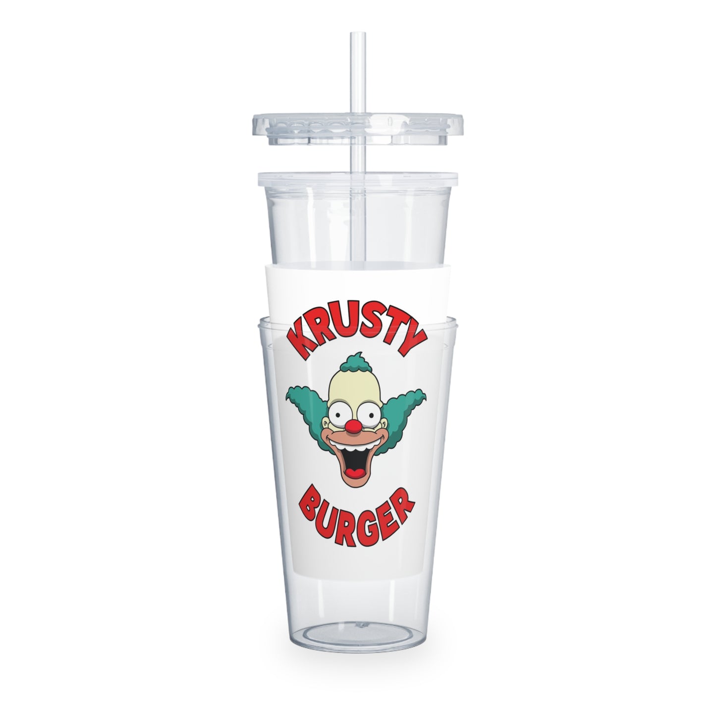 Krusty Drink plastic tumbler w/ straw