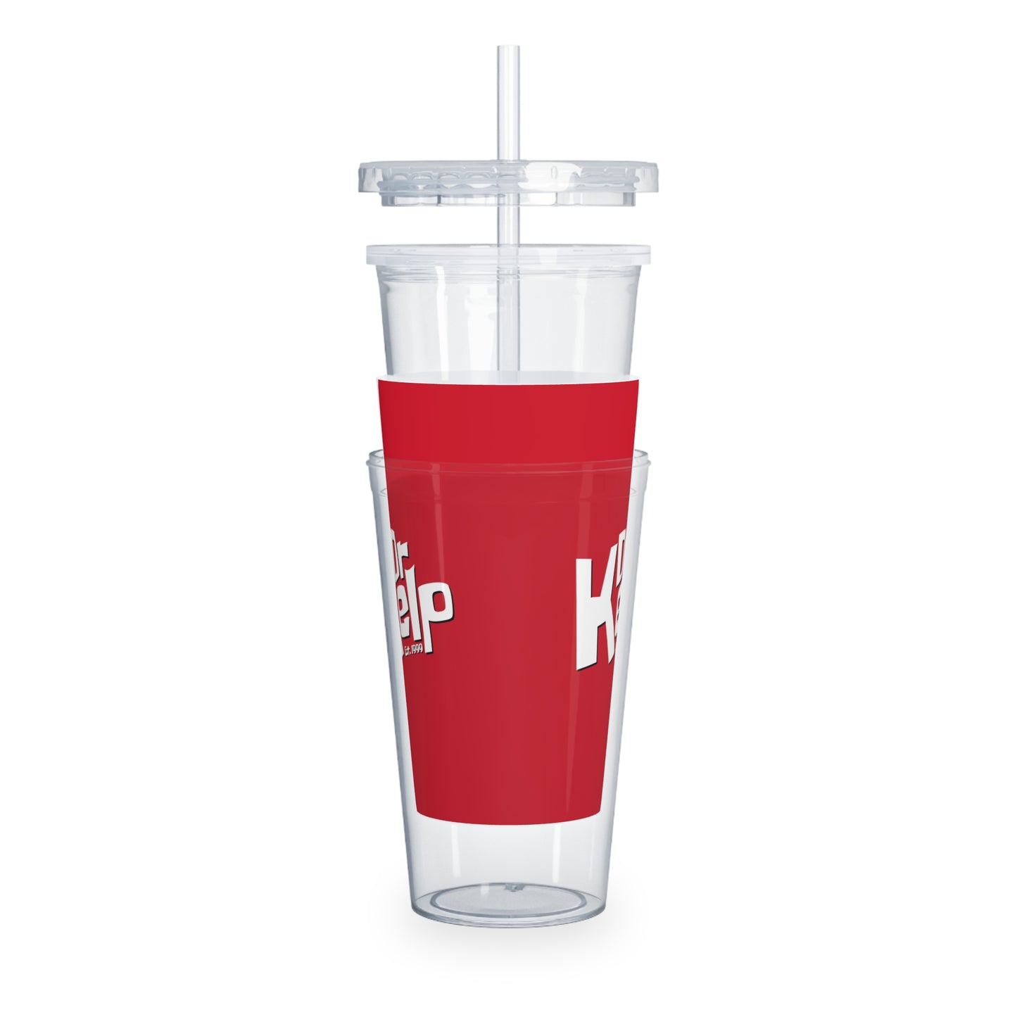 Dr. Kelp plastic tumbler w/ straw