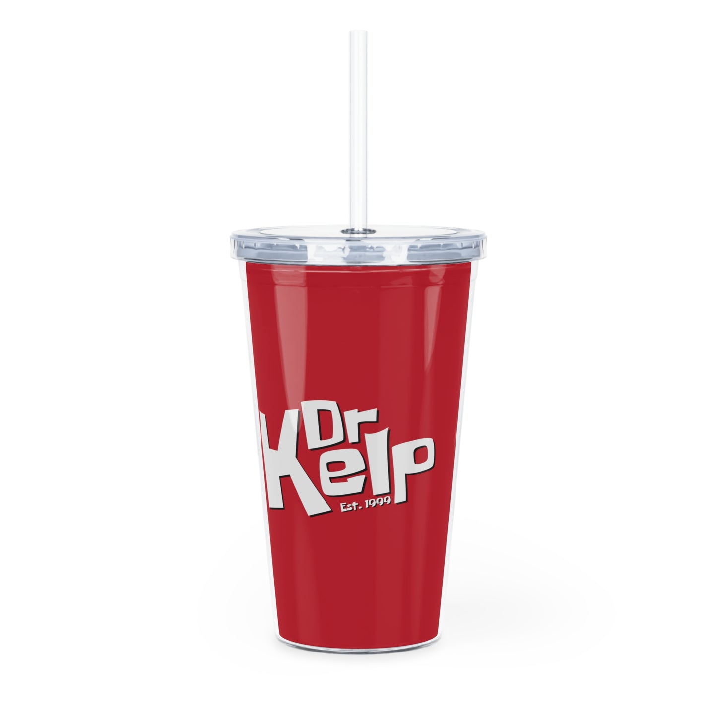 Dr. Kelp plastic tumbler w/ straw