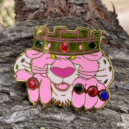 Phony King of England Peeker 1.75" Hard Enamel Pin w/ gems