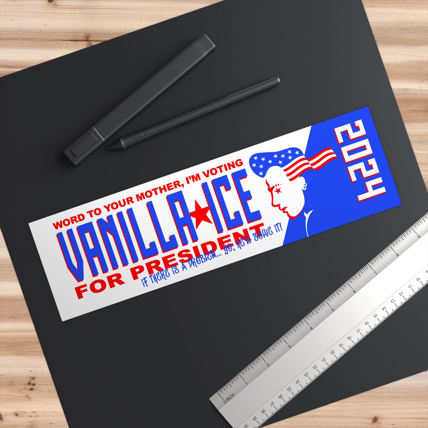 Vanilla Ice For Prez bumper sticker