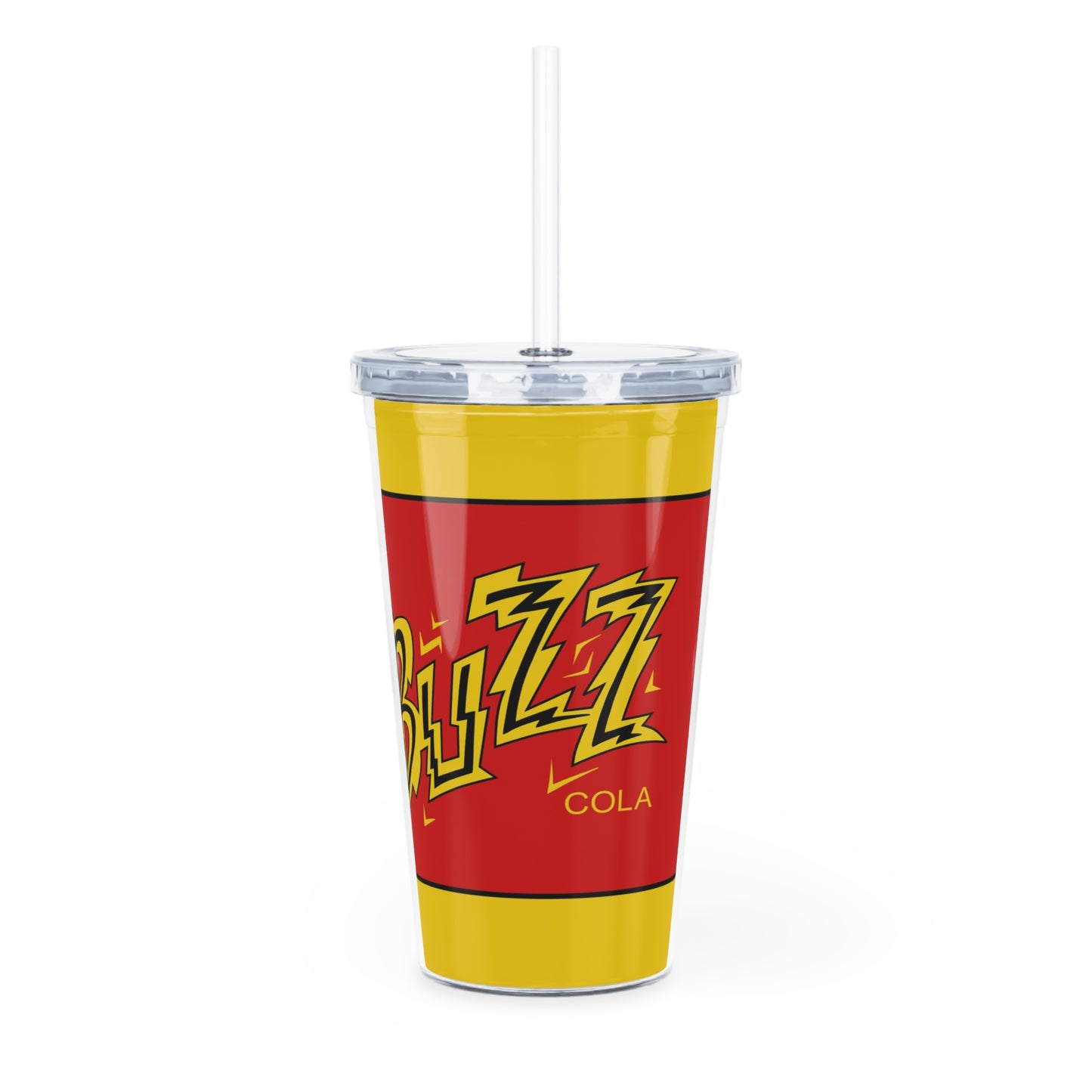 Buzz Cola plastic tumbler w/ straw