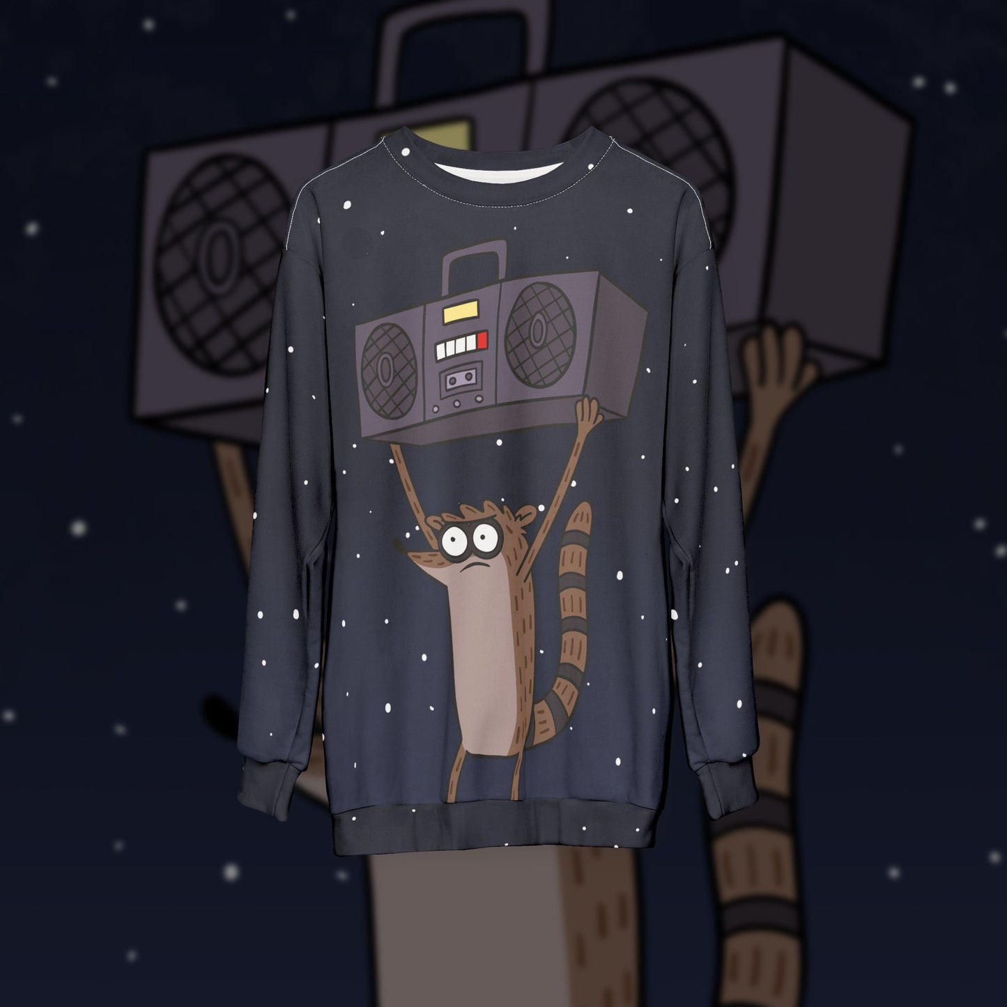 Rigby Boombox All-over print crewneck sweatshirt