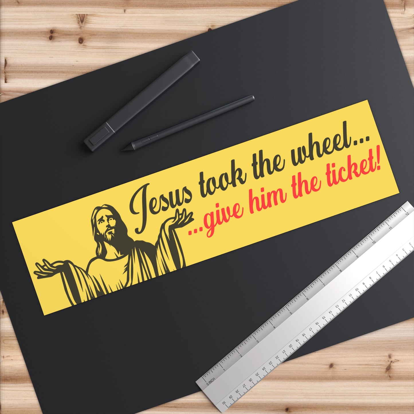 Jesus Took the Wheel bumper sticker