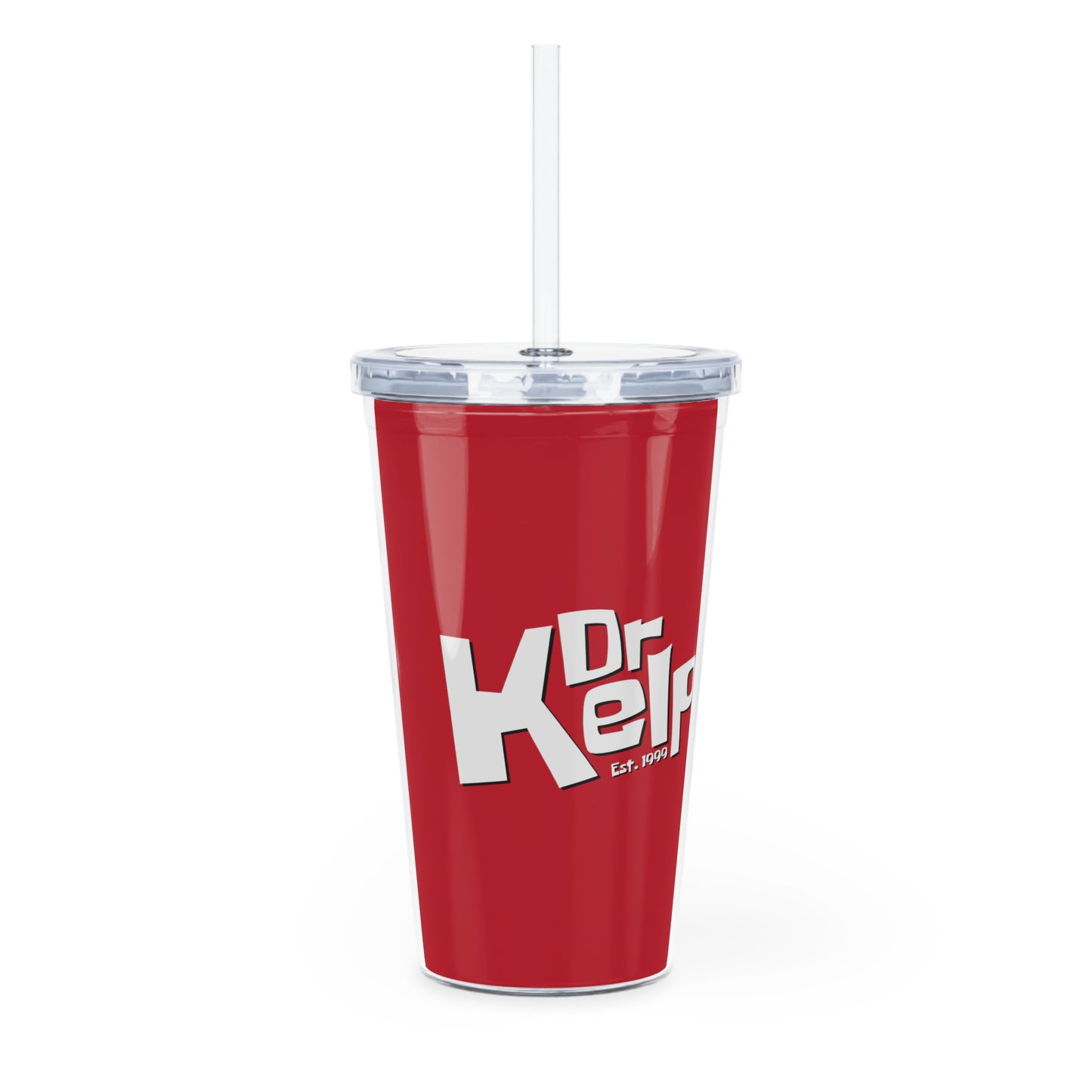 Dr. Kelp plastic tumbler w/ straw