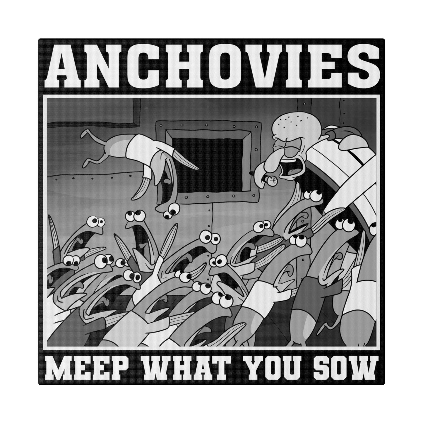 Anchovies Hardcore canvas print