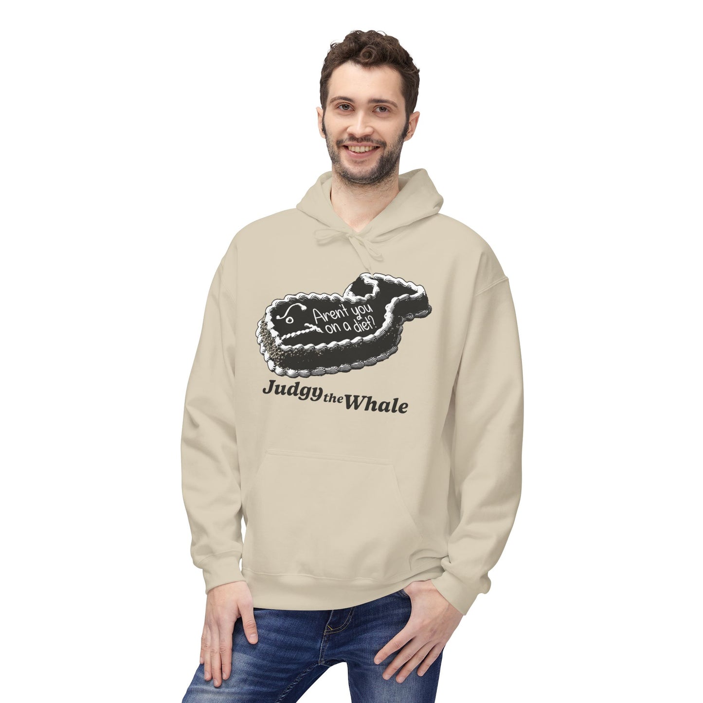 Judgy the Whale pullover hoodie