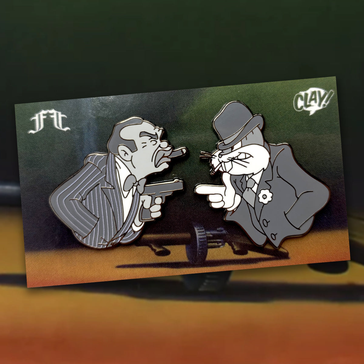 FF x CLAY! Rocky & Mugsy Pin Set