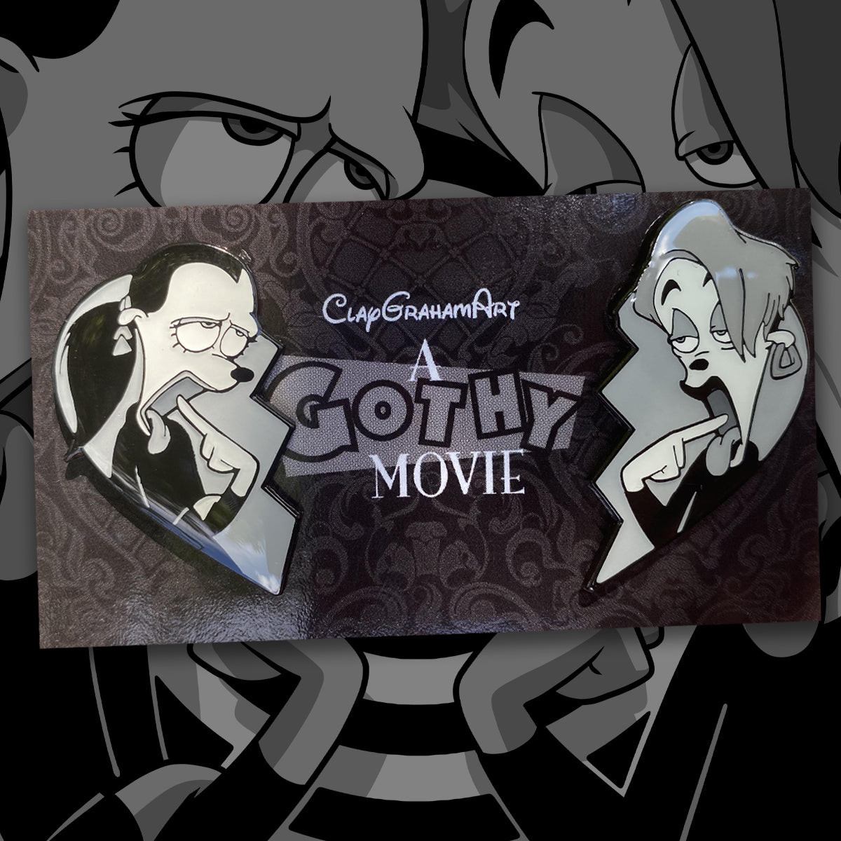 A Gothy Movie 1.6" & 1.75" Soft Enamel Pin set