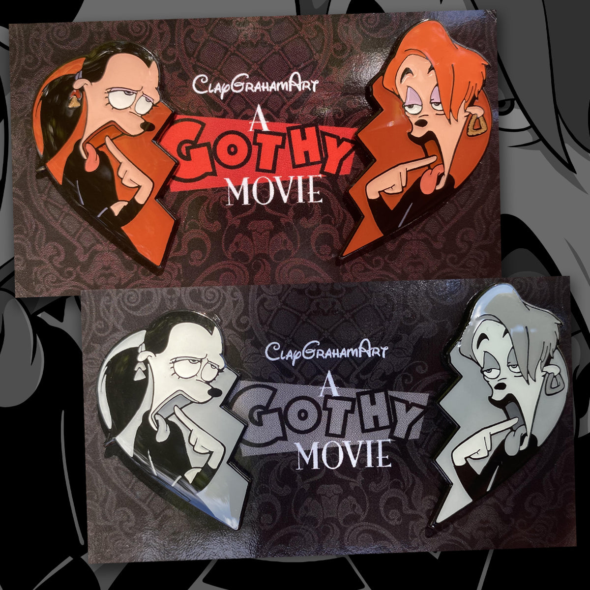 A Gothy Movie 1.6" & 1.75" Soft Enamel Pin set