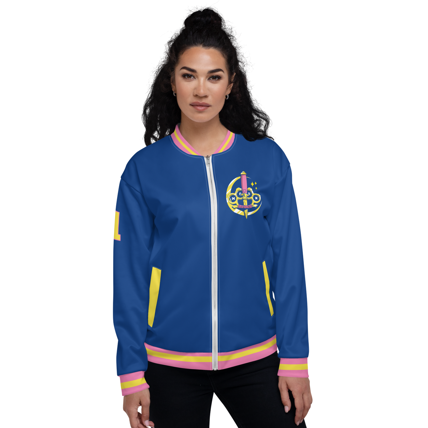 In the Name of the Moon I Will Punish You unisex track bomber jacket BLUE VARIANT