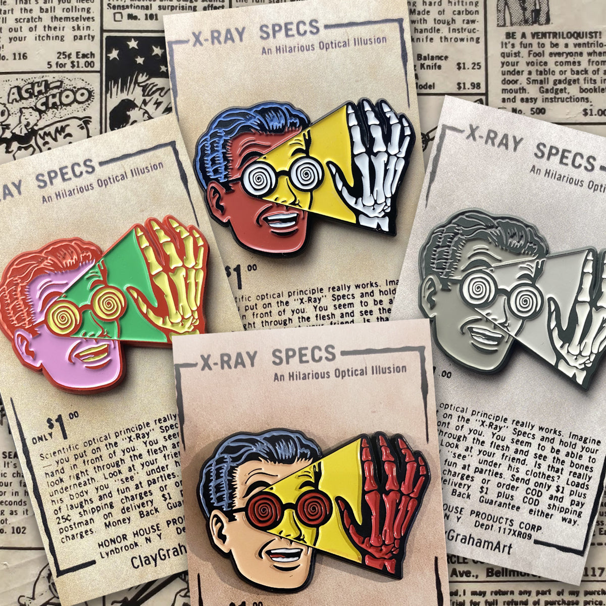 Protect Ya Specs 1.75" soft enamel pin