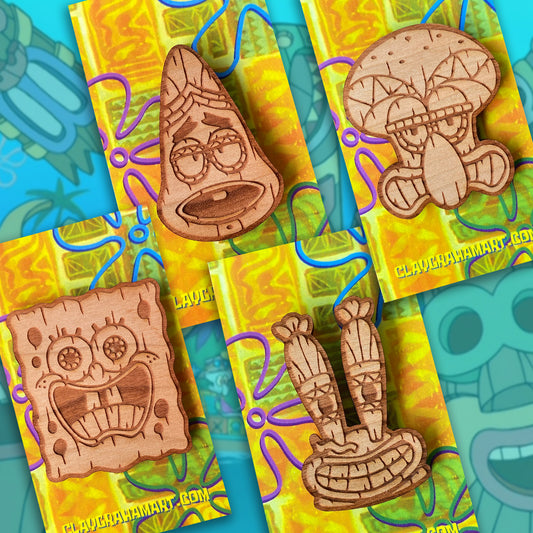 Undersea Pals Tiki Mask wooden pin