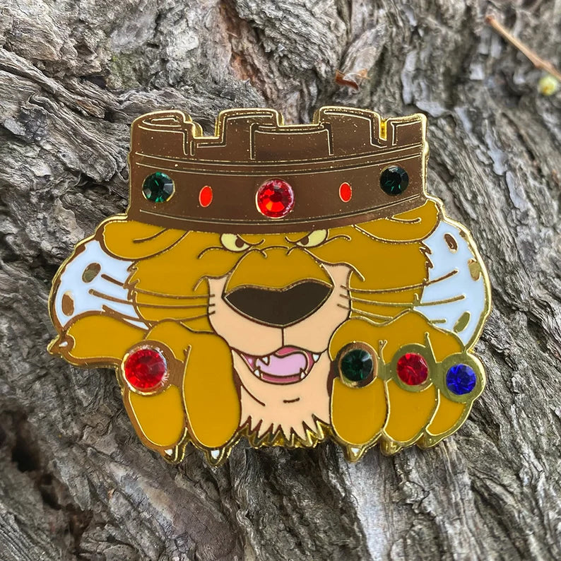 Phony King of England Peeker 1.75" Hard Enamel Pin w/ gems