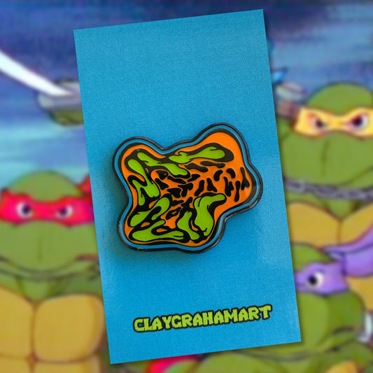 Turtle Swirl 1.5" Soft Enamel Pin w/ epoxy