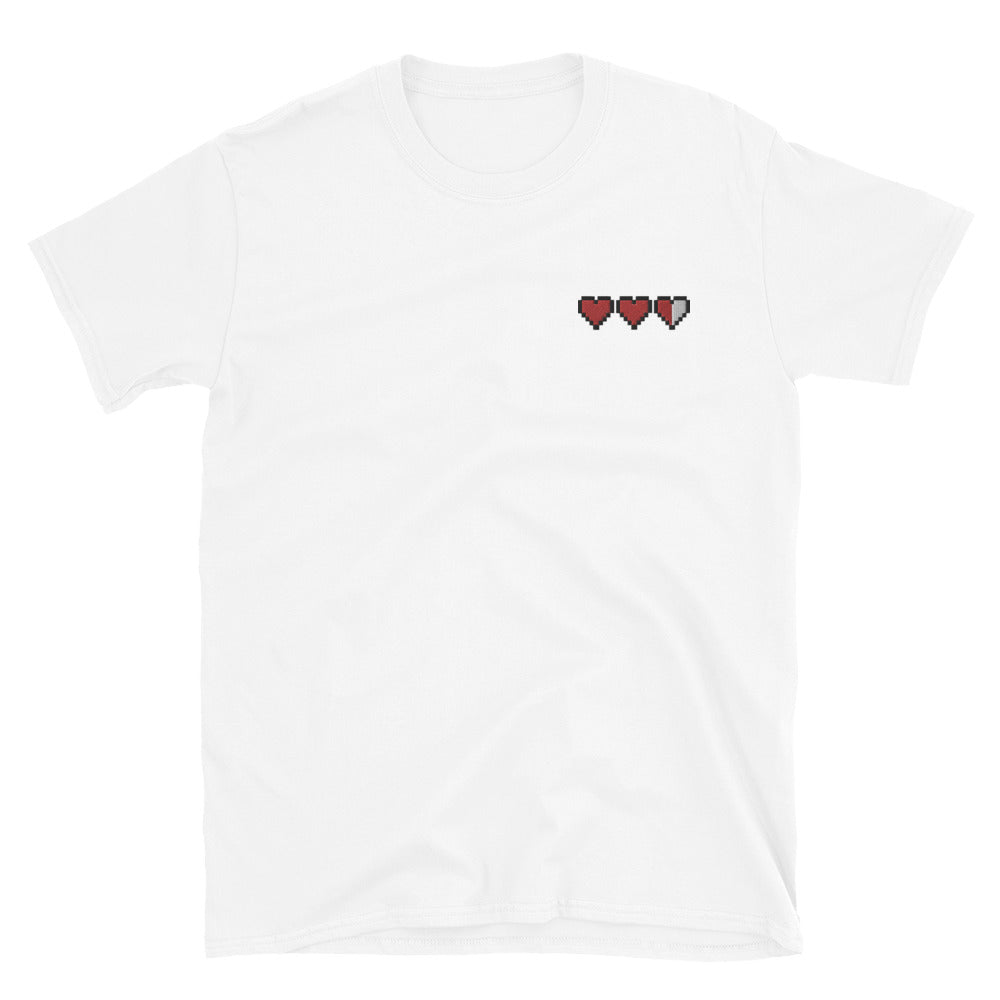 Pixel Hearts embroidered t-shirt