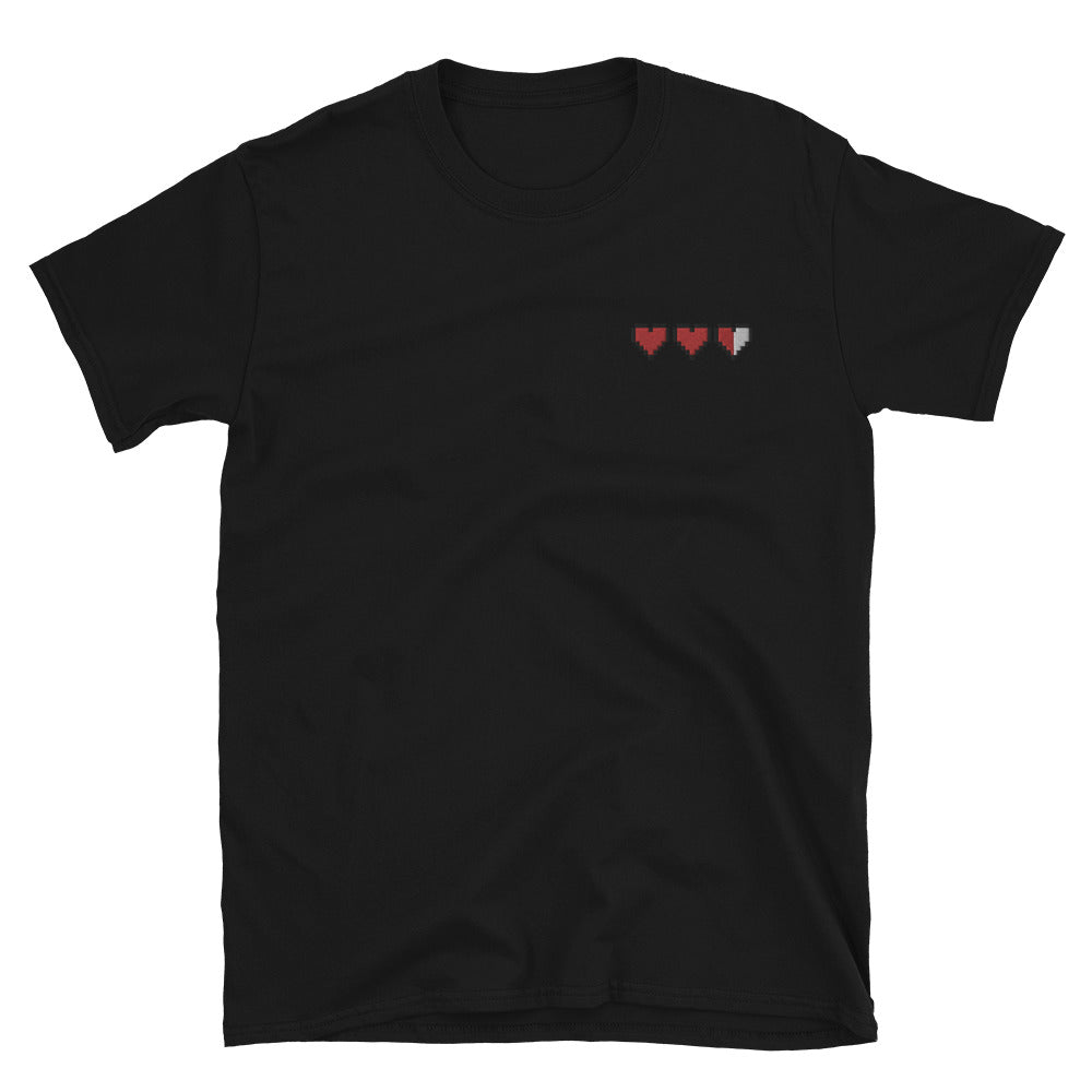 Pixel Hearts embroidered t-shirt