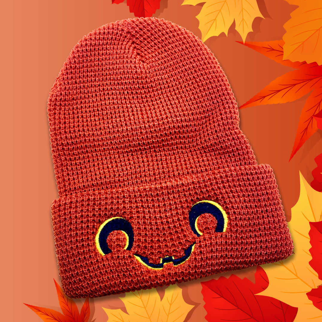 Cute O'Lantern waffle beanie