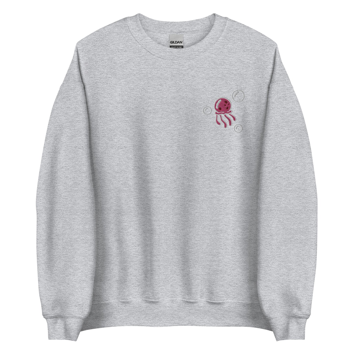 Jellyfish PINK embroidered crewneck sweatshirt