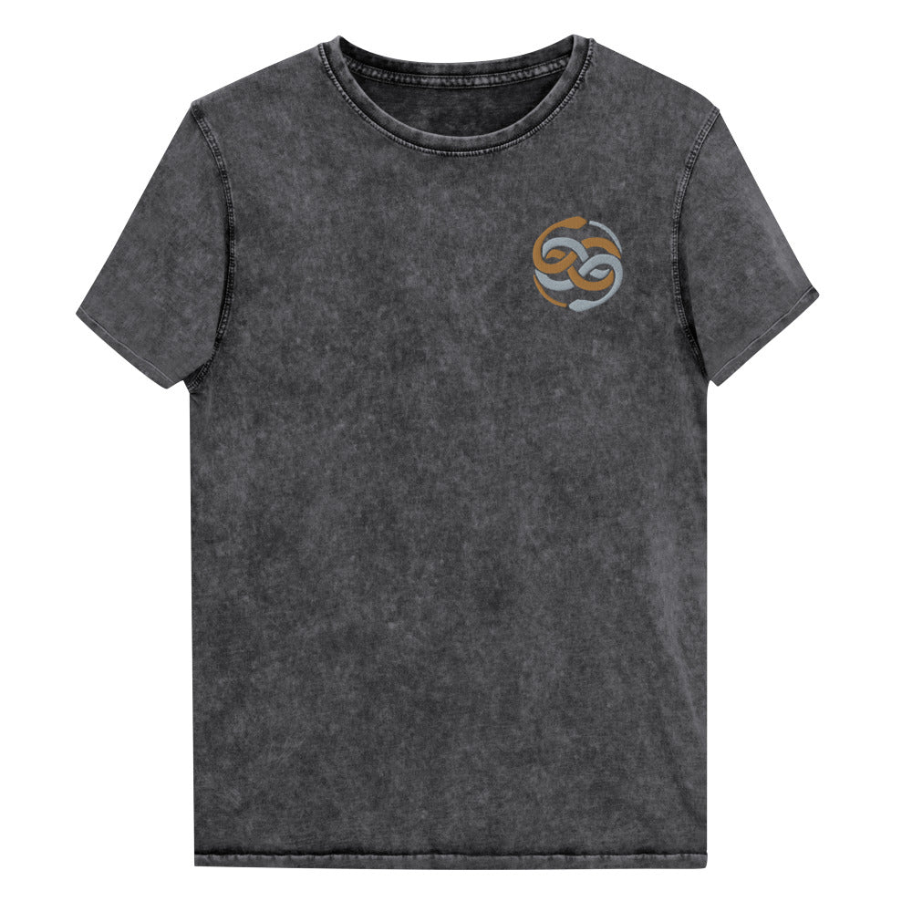 Auryn mineral-wash embroidered t-shirt