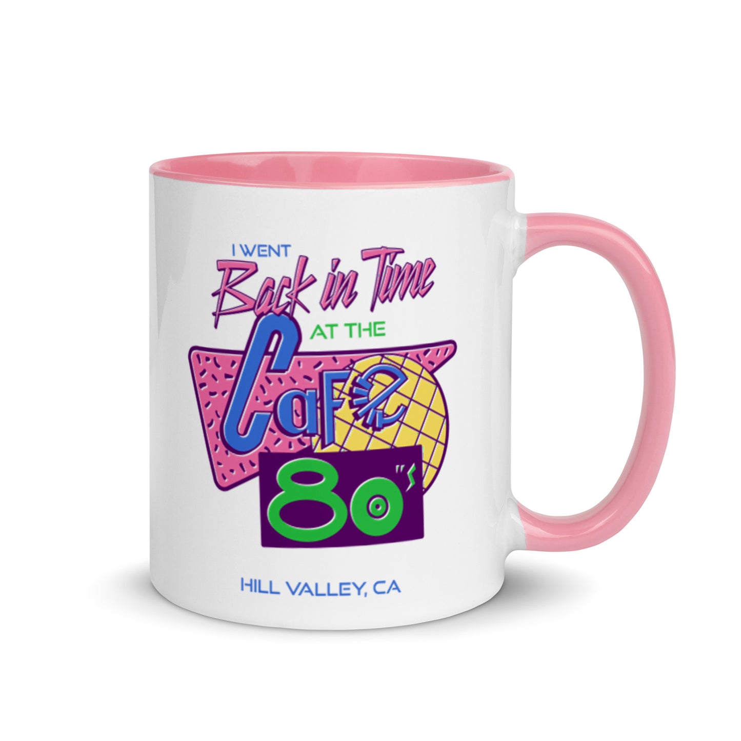 Cafe 80s ceramic mug with color inside